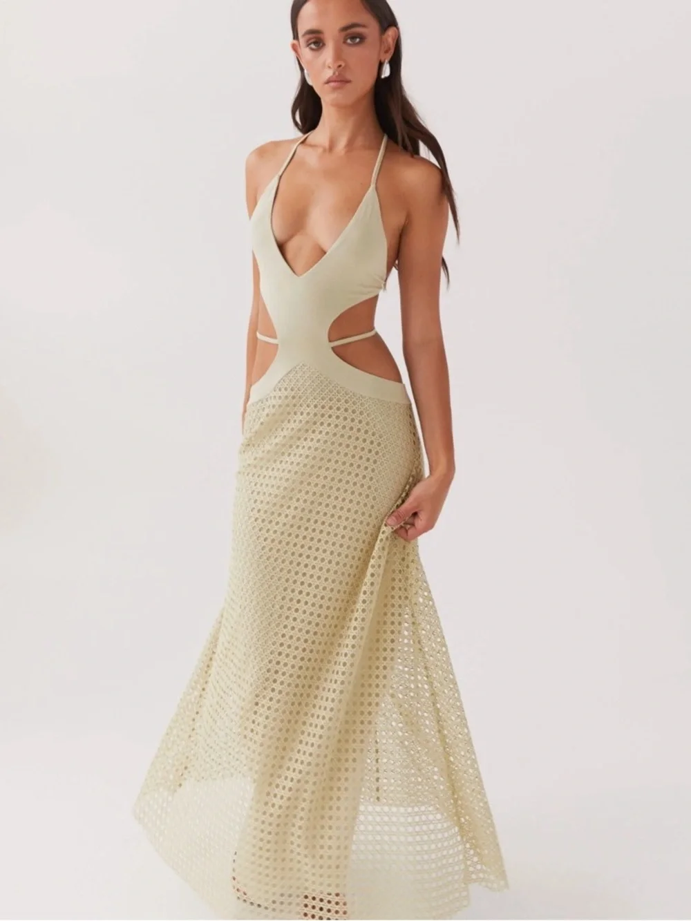 Peppermayo Sage Green Cutout Enchanted Melodies Maxi Dress 2 - Picture 2 of 8